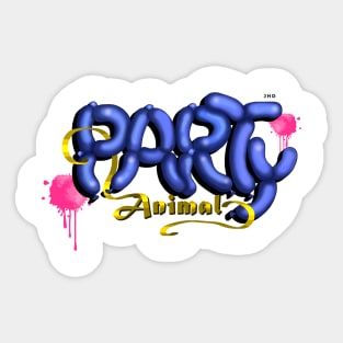 Party Animal Graffiti Sticker